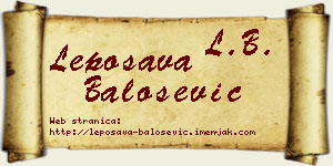 Leposava Balošević vizit kartica